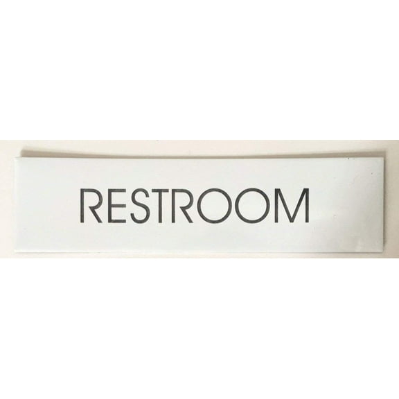 RESTROOM SIGN (WHITE ALUMINUM 2 X7.75 )