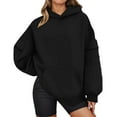 thumbnail image 2 of Oversized Hoodies for Women 2025 Fall Winter Long Sleeve Plain Basic Hooded Sweatshirt with Pockets Pullover Tops, 2 of 7