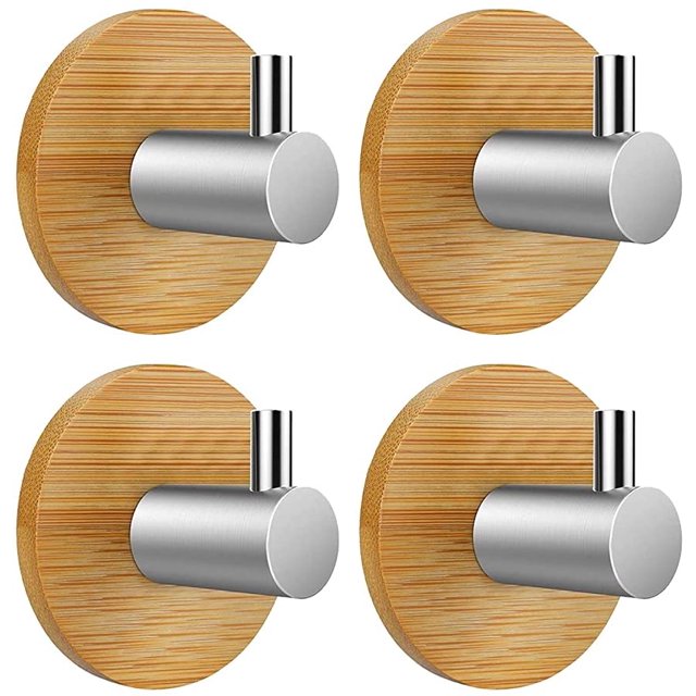 Ganchos para abrigos y sombreros de madera maciza (4*, 4 piezas) JM