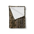 thumbnail image 2 of African Soft Flannel Fleece Throw Blanket, Traditional Pattern Geometric Shapes Arrows Striped Tribal, Cozy Plush for Indoor and Outdoor Use, 50" x 60", Earth Yellow Bluegrey, by Ambesonne, 2 of 5