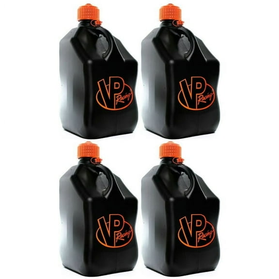 VP Racing 3852-CA, 5.5 Gallon Motorsport Jug V-Twin Sq. - Black/Orange (4 Pack)