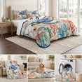 thumbnail image 6 of King Quilt Set 96''x106'', Coastal Sea Turtle Lightweight Bedspread Coverlet Set with 2 Pillow Shams, Rustic Vintage Nautical Starfish Coral Breathable All Season Quilt Bedding for Bedroom/Guest Room, 6 of 9