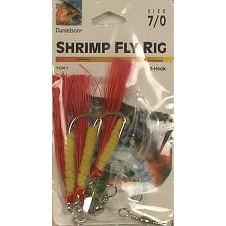 Vintage Shrimp Fly Rig, 3 Hand-Tied Size 7/0 Hooks - Danielson Fishing Lot  of 2