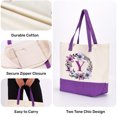 thumbnail image 3 of HIFA Initial Tote Bag for Women, Personalized Canvas Tote Bag - Two-Tone, Zipper Closure, Inner Pocket, Organic Cotton, Sturdy Multipurpose Shoulder Bag Suitable for Shopping, Grocery, Beach, Travel, 3 of 9