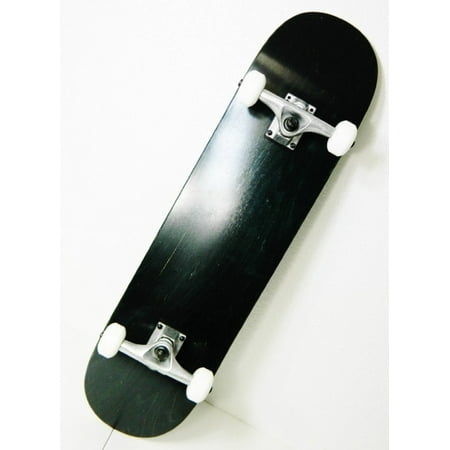 Skateboard Truck Parts - Black 7.75 Skateboard Complete 7ply Maple Deck 5.0 Raw Truck 52mm Wheels