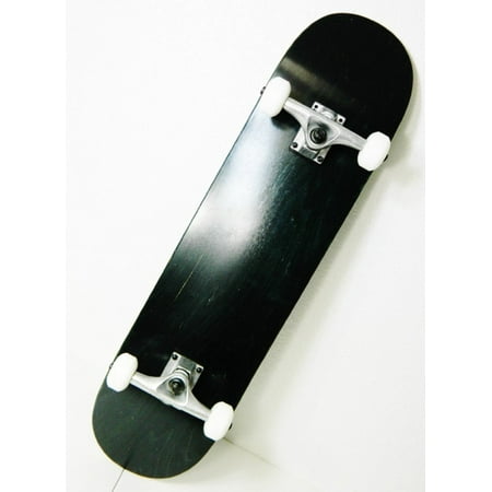 Black 7.75 Skateboard Complete 7ply Maple Deck 5.0 Raw Truck 52mm