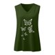 thumbnail image 4 of Moda mujer damas cuello en V suelta Tops Casual camiseta sin mangas blusa chaleco Pompotops  lopia998406, 4 of 5