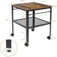 Rustic End Table, 2-Tier Side Table with Adjustable Height Shelf, 19.7