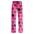 thumbnail image 4 of Dwralegc Womens Halloween Pajama Pants Long Bottoms Casual Pajama Pants Elastic Waist Cute Halloween Print Soft Sleepwear Hot Pink S, 4 of 7