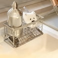 thumbnail image 1 of Stainless Steel Kitchen Sink Sponge Holder Drying Rack Countertop Organizer With Drainage, Rust-Proof Hollow Design For Bathroom Counter And Dish Rack Storage, Modern Sink Accessories For Clean Up, 1 of 5