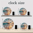 thumbnail image 5 of VOCOO 10'' Round Beach Print Fashion Wall Clock, Silent Non-Ticking Rustic Farmhouse Clock for Kitchen, Home, Office and Bedroom, 5 of 10