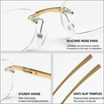 thumbnail image 4 of MAGIMODAC Anti Blue Light Reading Glasses Metal Rimless Blue Light Blocking Clear Ultralight Eyeglasses Eyewear Readers with Prescription (Gold, +3.5), 4 of 5