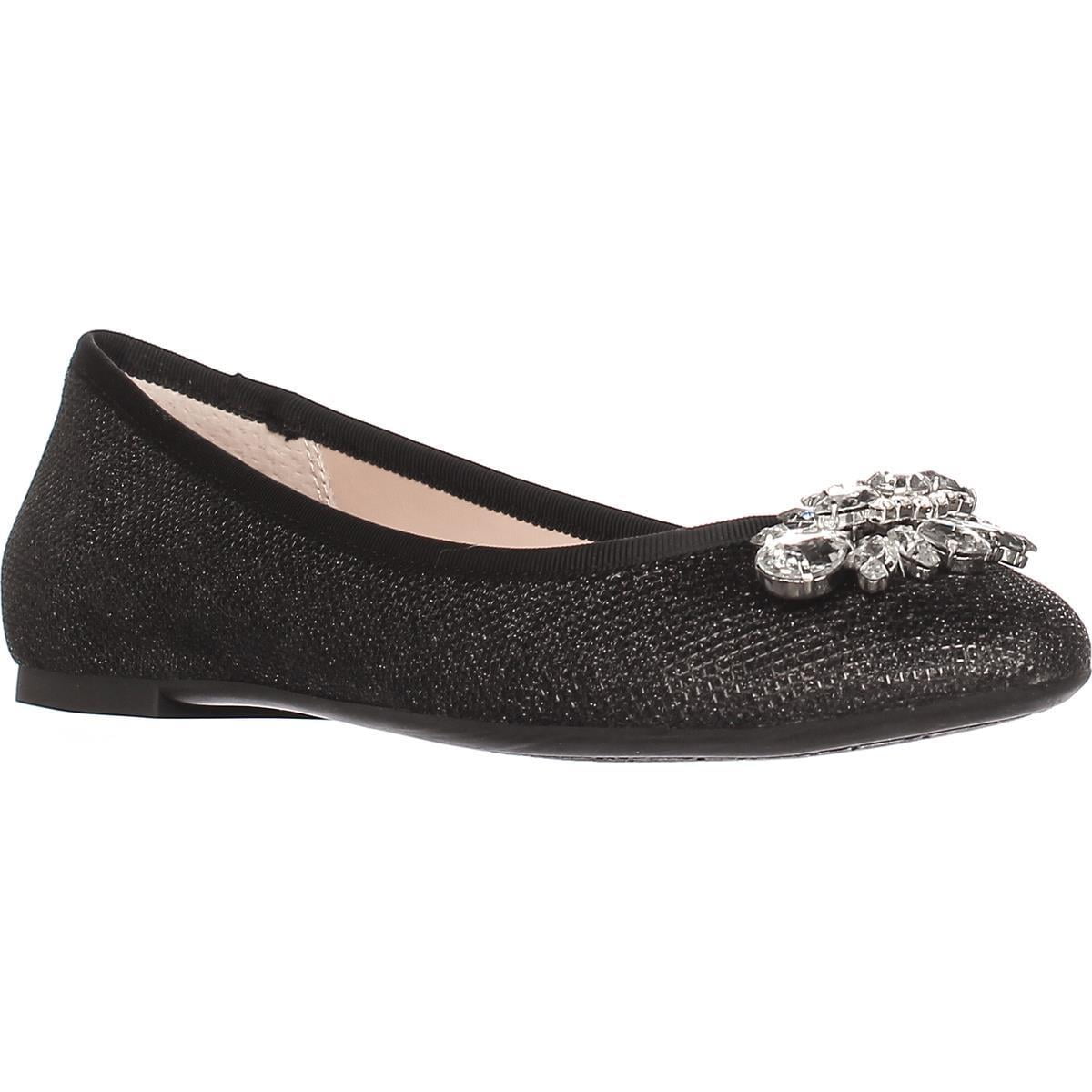 badgley mischka black flats