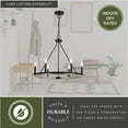 thumbnail image 6 of Russel 6 Light Matte Black and Weathered Gray Farmhouse Candle Wheel Chandelier, 6 of 14