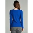 thumbnail image 4 of Emmalise Women's Casual Basic V-Neck Tshirt Long Sleeves Tee Top - Junior and Plus Sizes, 4 of 5