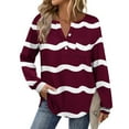 thumbnail image 6 of Plebaso Womens Long Sleeve Tunic Tops Casual Button Tshirts Lightweight Striped Blouses Tee for Women, 6 of 7