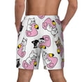 thumbnail image 4 of Uemuo French Bulldog Duck Pattern Mens Swim Trunks Quick Dry Board Shorts with Mesh Lining, Stretch Beach Shorts Quick Dry No-Chafing Board Shorts-, 4 of 9