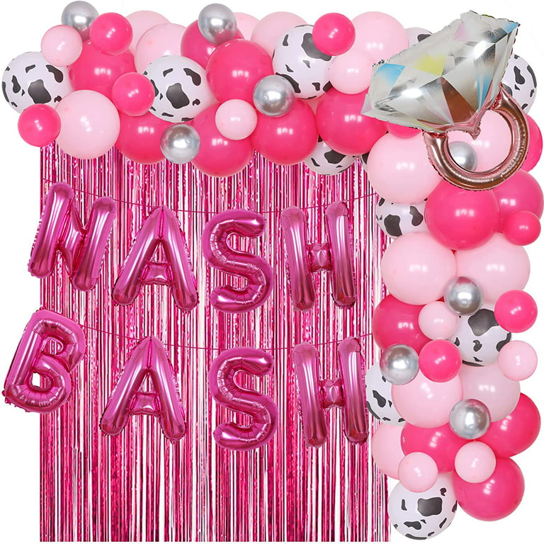 Nashville Bachelorette Party Decor Hot Pink for Women Nash Bash Banner  Bridal Shower Balloons Arch Garland Kit Fringe Curtain and Diamond Foil  Balloon