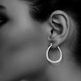 thumbnail image 5 of X & O Women's Silver Plated 30mm X 40mm Tapered Hoop Earrings, 5 of 6