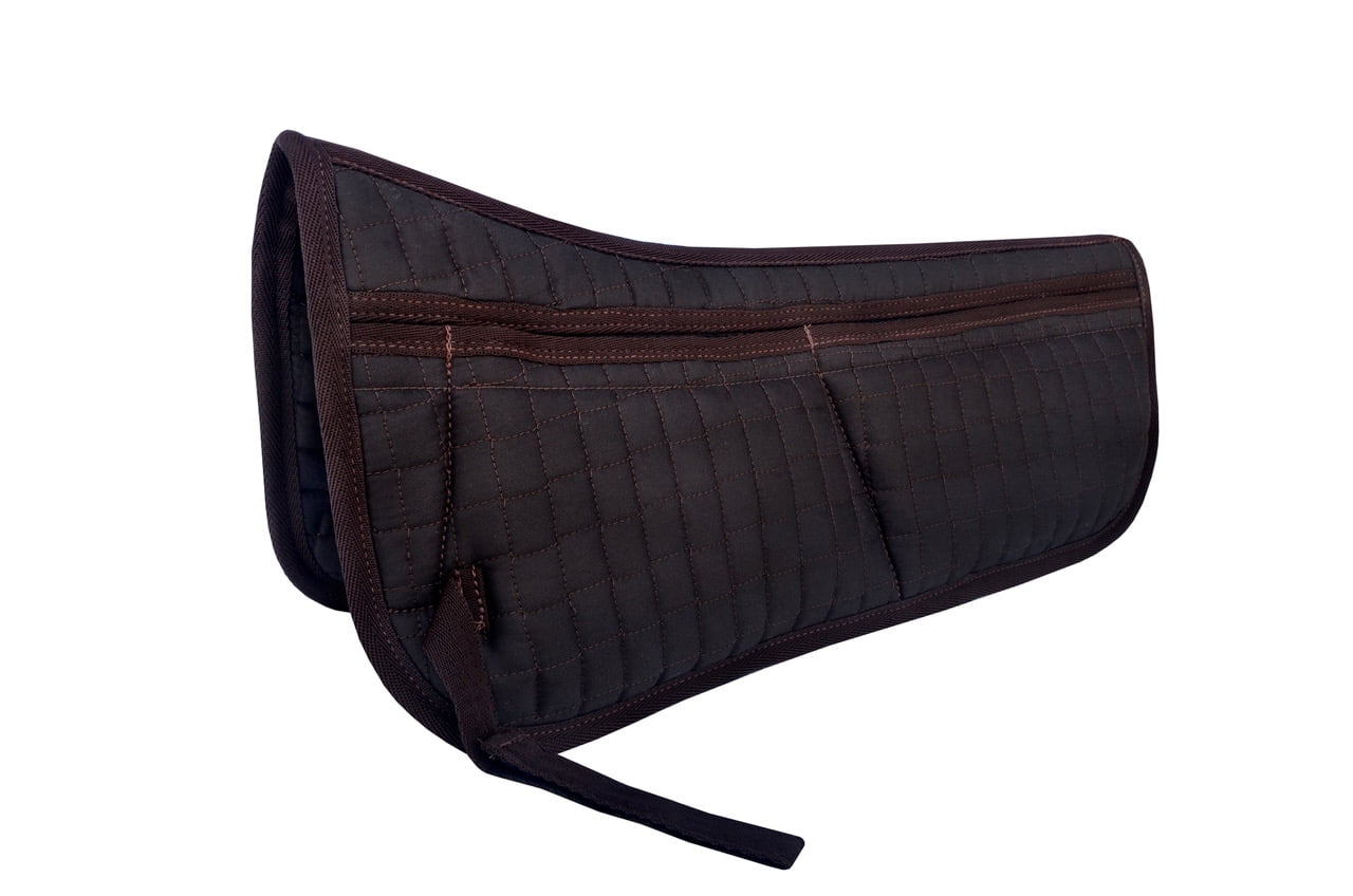 Horse Contoured Wither Relief Quilted Half Pad w/ Foam Inserts Brown