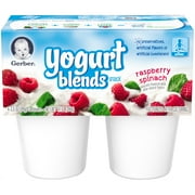 Gerber® Yogurt Blends Snack Raspberry Spinach Yogurt 4-3.5 oz. Cups (Pack of 6)