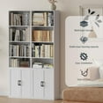 thumbnail image 5 of ANHDAH Tall Bookcase with Doors, 4 Tier Modern Bookshelves with Storage for Home Office, Living Room, White,, 5 of 6