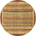 thumbnail image 1 of Ahgly Company Indoor Round Abstract Brown Modern Area Rugs, 4' Round, 1 of 4