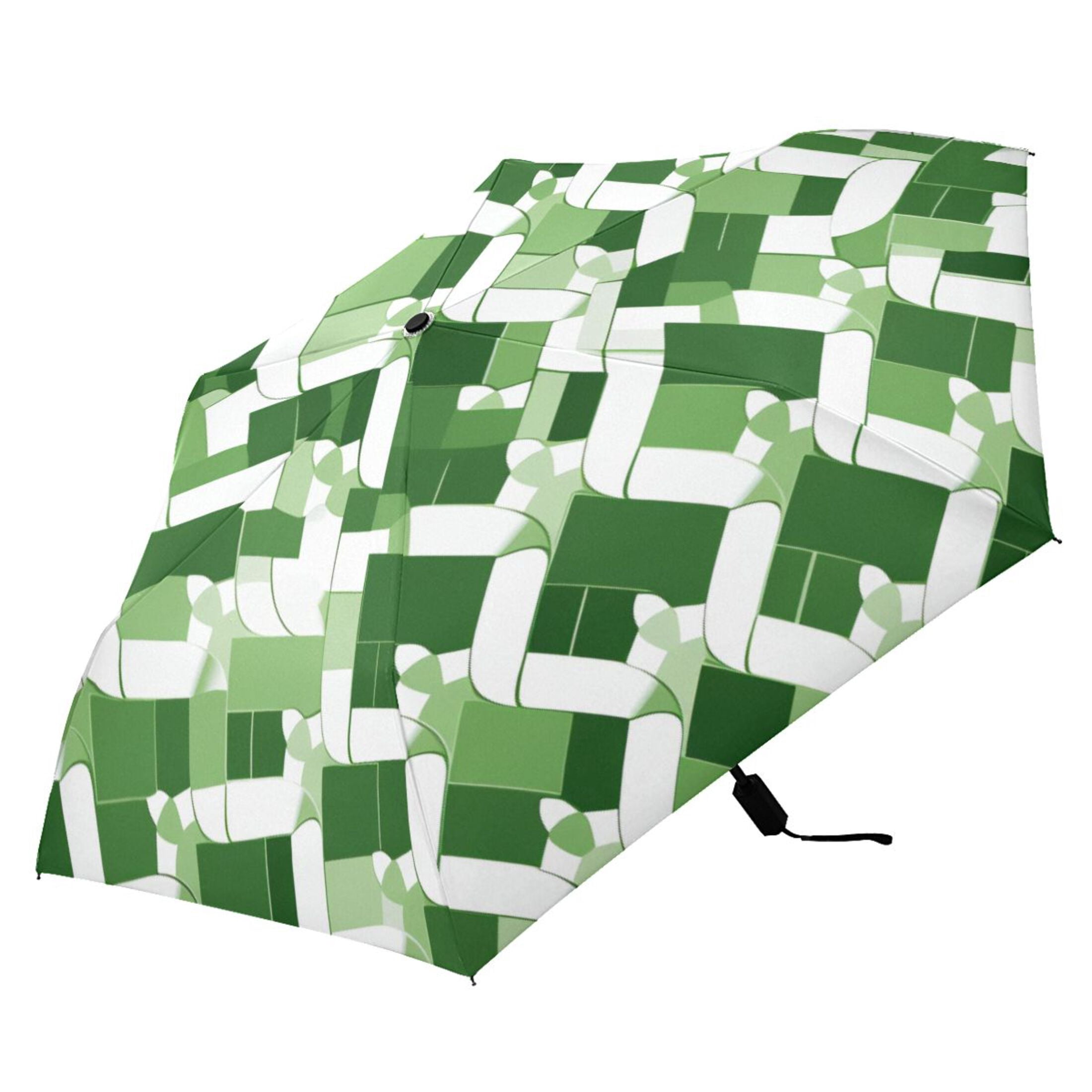 ALAZA St Patrick Checkered Grid UPF 50+ Compact Folding Umbrella for Rain Travel Umbrella Packable