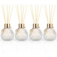 thumbnail image 1 of 4Pcs Reed Diffuser Set with Metal Golden Decoration, 3.5oz-4.2oz Empty Reed Diffuser Bottles with 20Pcs Reed Diffuser Sticks, Unique Design Bottles for Home and Office (Spiky Ellipsoidal), 1 of 7