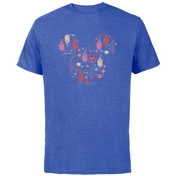 Disney Mickey Mouse July Birth Month Birthstone & Flowers - Short Sleeve Cotton T-Shirt for Adults - Customized-Royal Heather