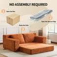 thumbnail image 6 of Living Room Sofas Loveseat Sofa, Comfortable Deep Seat Sofa Bed, Modern Small Corduroy Couch for Living Room Bedroom,Reversible Cushion with Pillows,No Assembly Required,Orange,Comfortable Sofas, 6 of 7