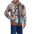 thumbnail image 2 of Kdxio Vibrant Leopard In Flowers Print Men Hoodies Casual Hoodies for Men with Zip Pockets Full Zip Long Sleeve Sweatshirt Sports Hooded Jacket-Large, 2 of 5