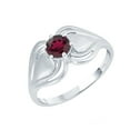 thumbnail image 2 of Sterling Silver with Natural Garnet Solitaire Ring, 2 of 3