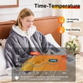 thumbnail image 2 of PMONPA Wearable Heated Throw Blanket for Adult, Electric Heated Wrap Poncho Shawl with Pockets, 6 Heating Levels & 2 to 10 Hours Time Settings, 51" x 61", Light Gray, 2 of 8