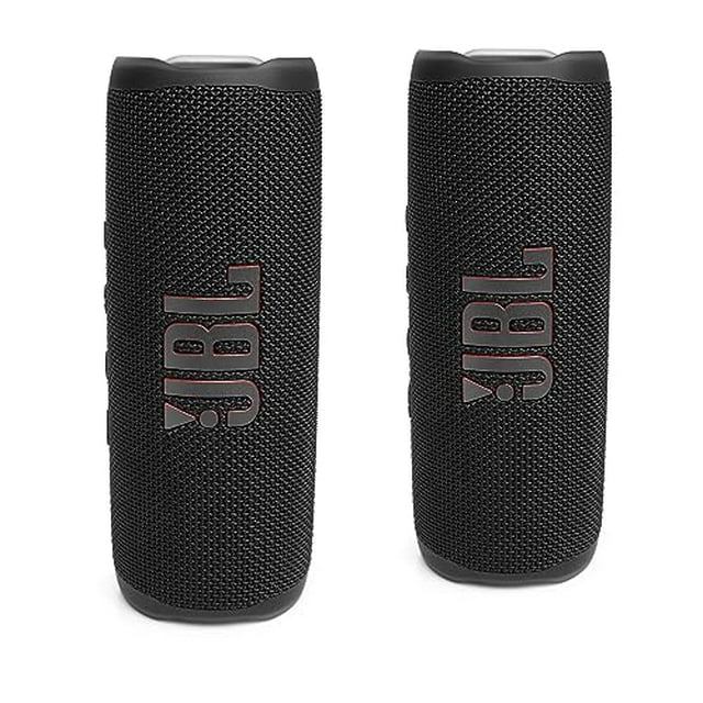 JBL FLIP 6 Paquete de altavoces Bluetooth portátiles impermeables - Negro (paquete de 2)