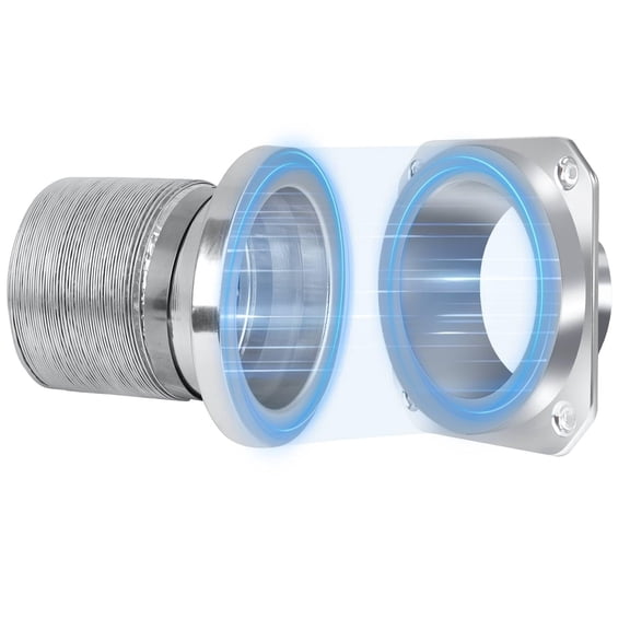 DVC-180 Magnetic Dryer Vent Coupling Connector Kit Easy to Clean Dryer Vent Hose Quick Connector Including a 2.6ft 4" Duct & 2 Clamps