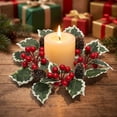 thumbnail image 4 of YiFudd Christmas Candlestick Wreath, Green Pine Cones, Golden Berries, 1 Piece, 4 of 6