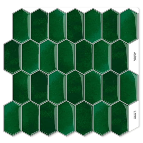 DEWOO 10-Sheet Hexagon Peel and Stick Backsplash for Kitchen, New Upgrade Premium Extra Thicker Design 3D Self Adhesive Wall Tiles, Large Stick on Tiles for Kitchen and Bathroom (12" x 12")