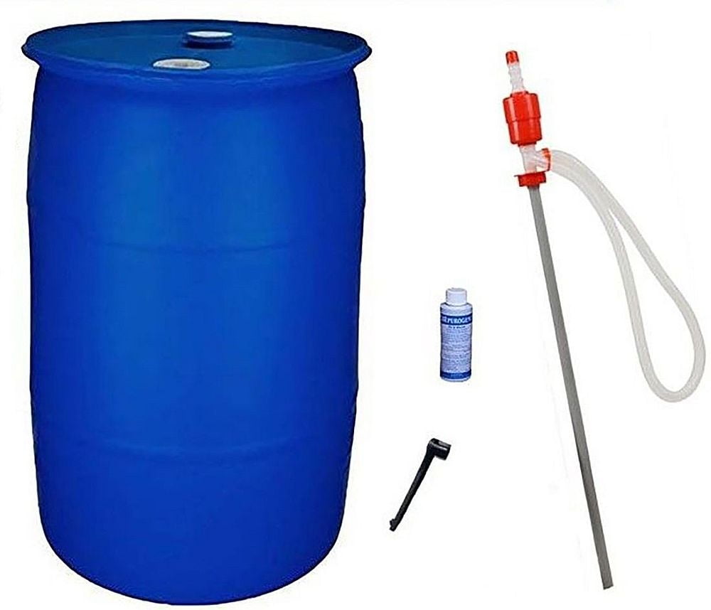 55 Gallon Emergency Water Storage Barrel Combo Pack  of Four Items