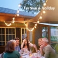 thumbnail image 2 of Globe Outdoor String Lights - Patio String Lights 100FT with 105 Bulbs Weatherproof Hanging Lights for Party Wedding Garden Backyard, 2 of 7