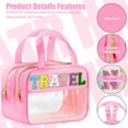 thumbnail image 3 of Bolsa de viaje BuyCard Chenille Letter, transparente, impermeable, rosa, 3 of 6