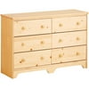 Canwood Furniture 6 Drawer Double Dresser in Natural
