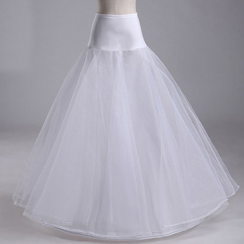 White Crinoline/Petticoat Slips Long Underskirt A Line/Mermaid Hoops For Wedding 