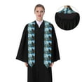 thumbnail image 4 of Logiee Majestic Eagle Over Castle Print Unisex Adult Graduation Stole Shawl 72" Long for Academic Commencements Shawl-Flattened, 4 of 7