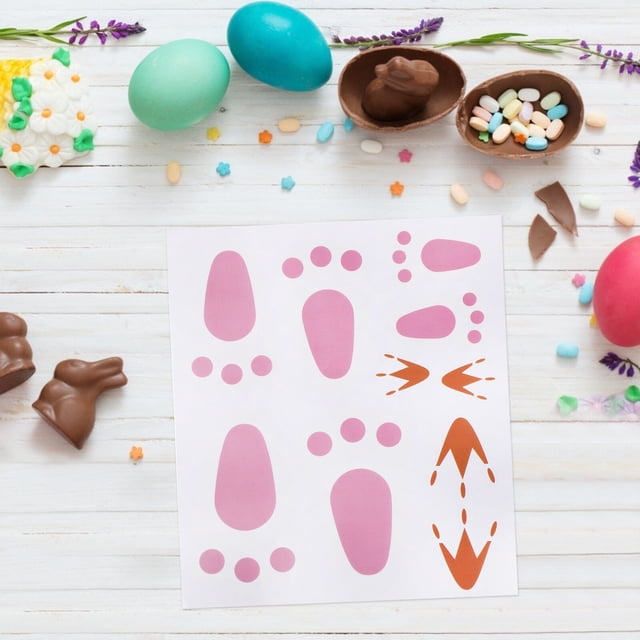 VERDANVERSE Adhesivos De Pies De Para Pascua En PVC Multicolor Para En Casa