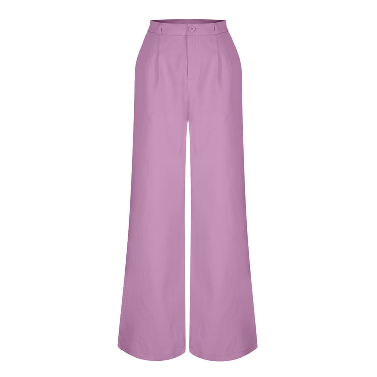womens pastel dress pants Faiwad Wide Leg Suit Pants for Women High Waisted Elastic Dress Pants Office Work Business Straight Pants (3X-Large, Pink), Women's, Size: 3XL
