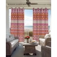 thumbnail image 2 of Pink Orange Boho Blackout Curtains for Bedroom/Living Room, Thermal Insulated Kitchen Curtains, Vintage Ethnic Tribe Abstract Art Grommet Darkening Window Treatment Drapes 52"x63"x2, 2 of 8