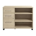 thumbnail image 2 of Pemberly Row Office Storage Cabinet with Wheels in Natural Elm - Engineered Wood, 2 of 7