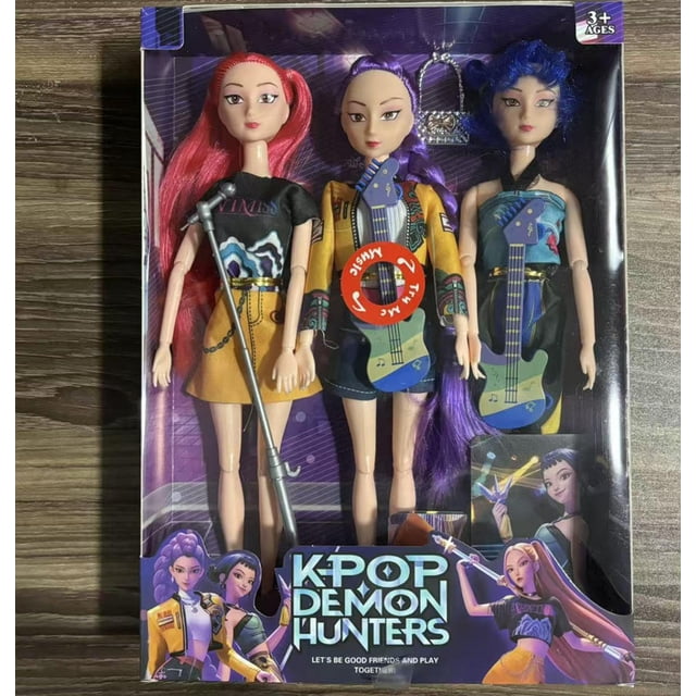 Set de figuras K-pop Demon Hunters con música e instrumentos (3 piezas)