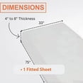 thumbnail image 3 of IDEAhome Jersey Knit Fitted Cot Sheet , 75" x 33" with 8" Pocket, Camp Bunk Sheet, White (1 Pack), 3 of 7